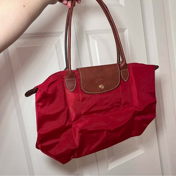 Longchamp Handbags - Longchamp Le Pliage red shopping tote
